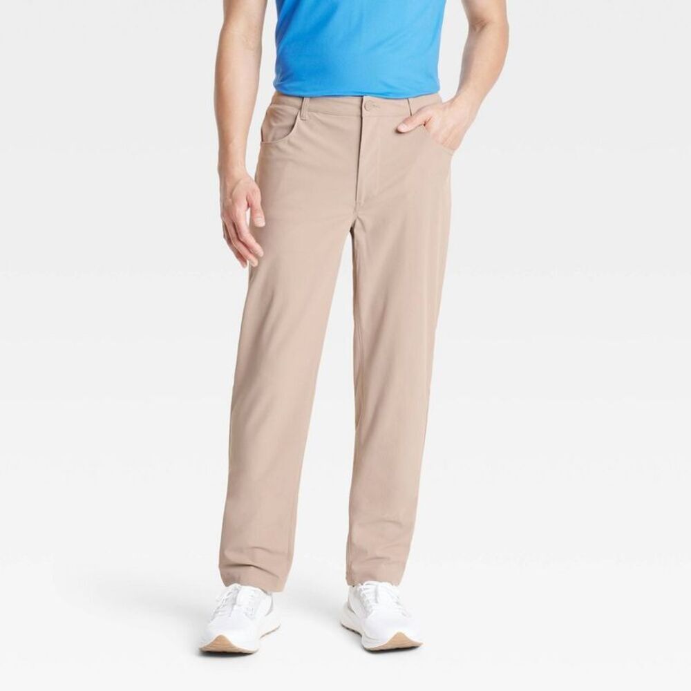 Men's 360 Lifestyle Relaxed Fit 5-Pocket Pants - All In Motion Tan 32x32